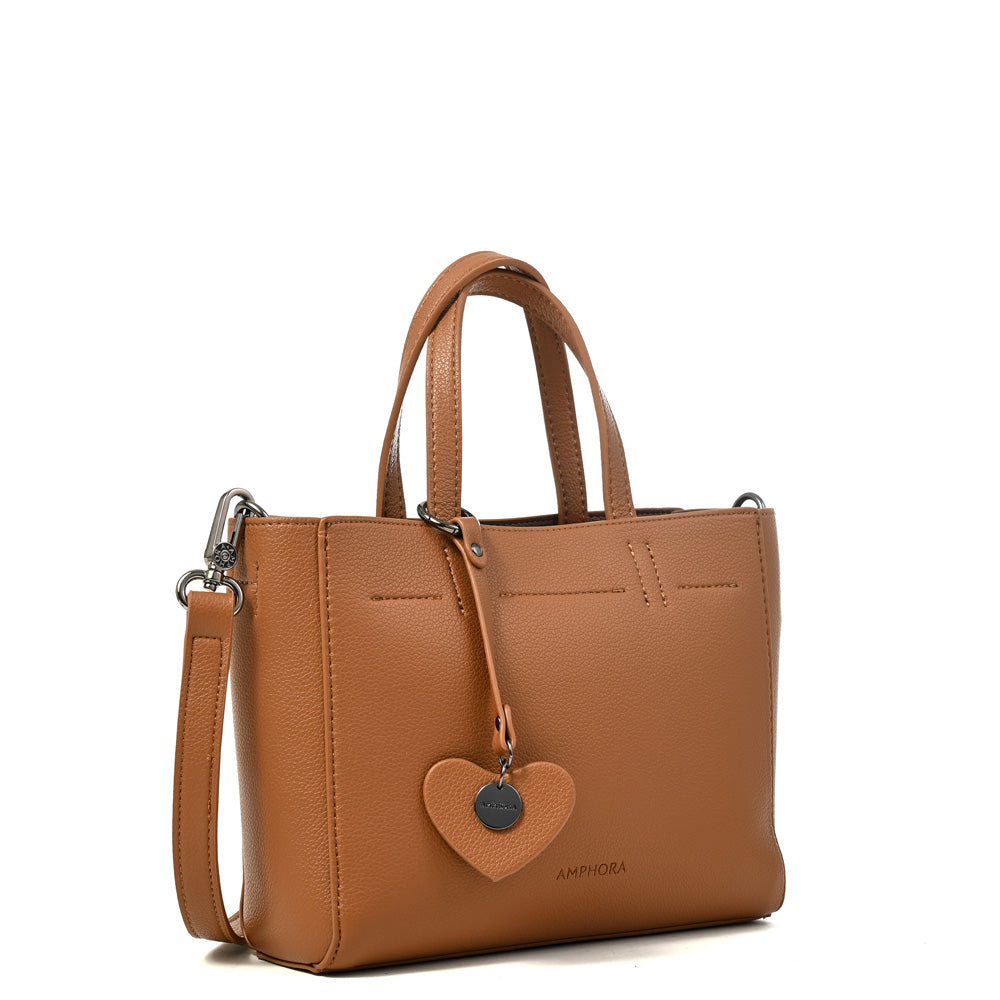 Cartera tote victoria pequeña camel