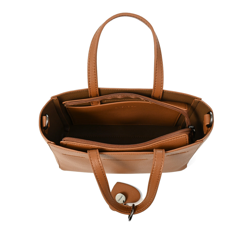 Cartera tote victoria pequeña camel