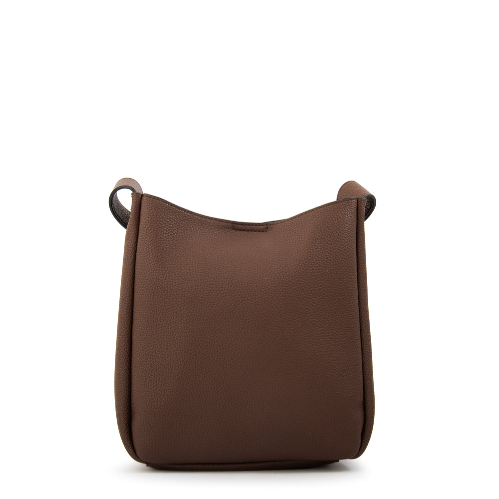 Cartera bandolera catalina pequeña café oscuro