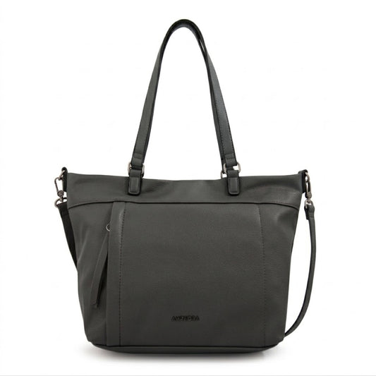Cartera tote carolina grande gris oscuro