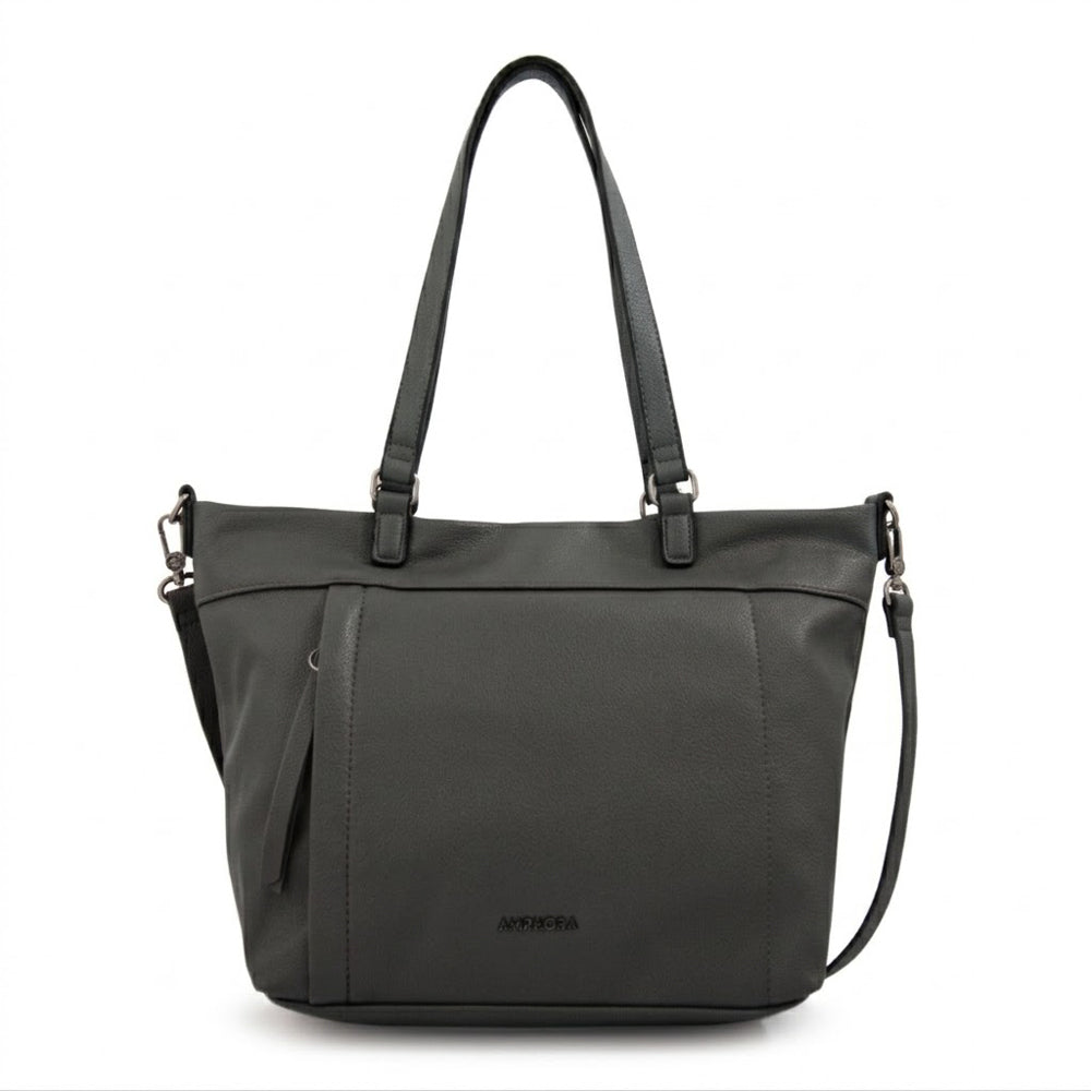 Cartera tote carolina grande gris oscuro