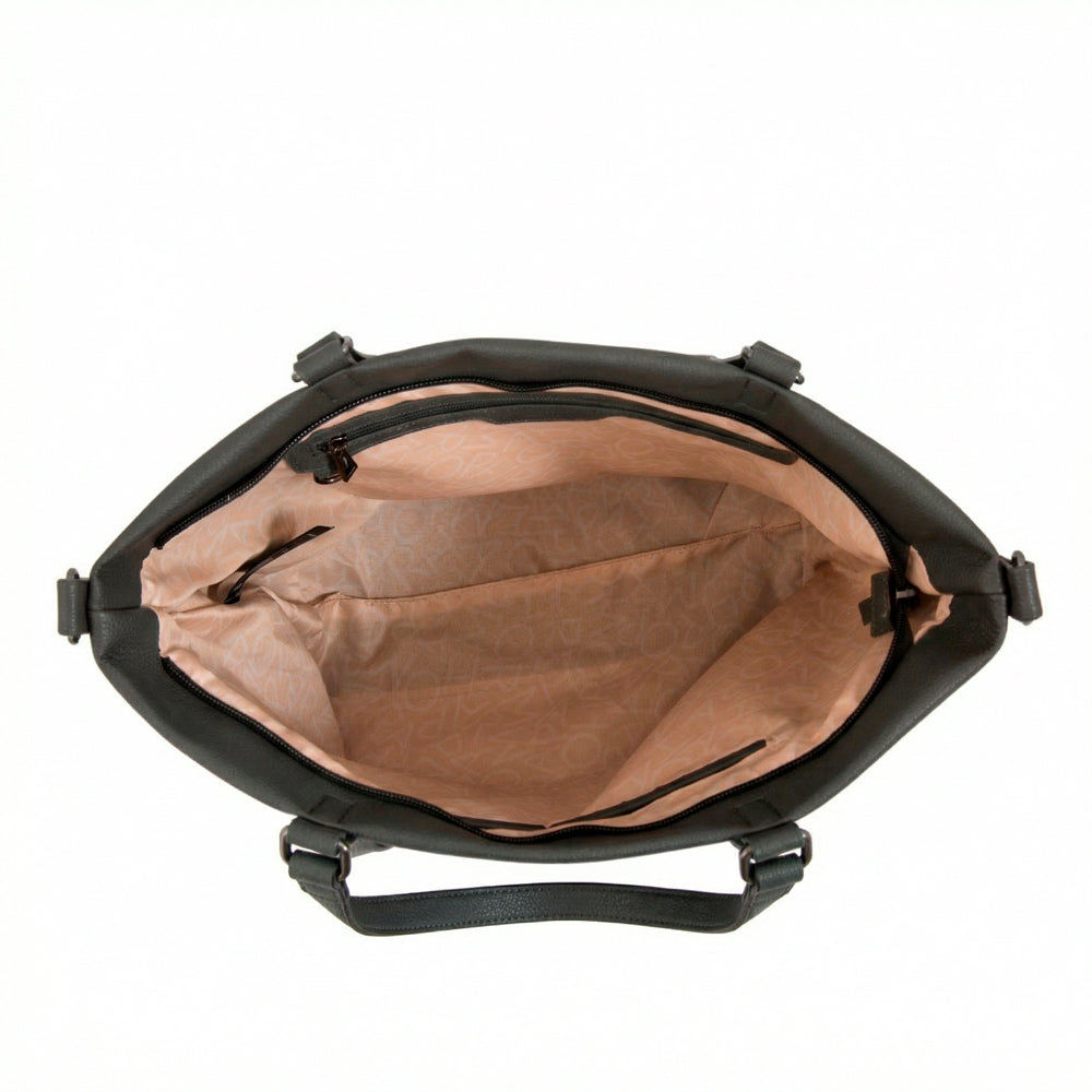Cartera tote carolina grande gris oscuro