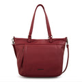 Cartera tote carolina grande rojo oscuro