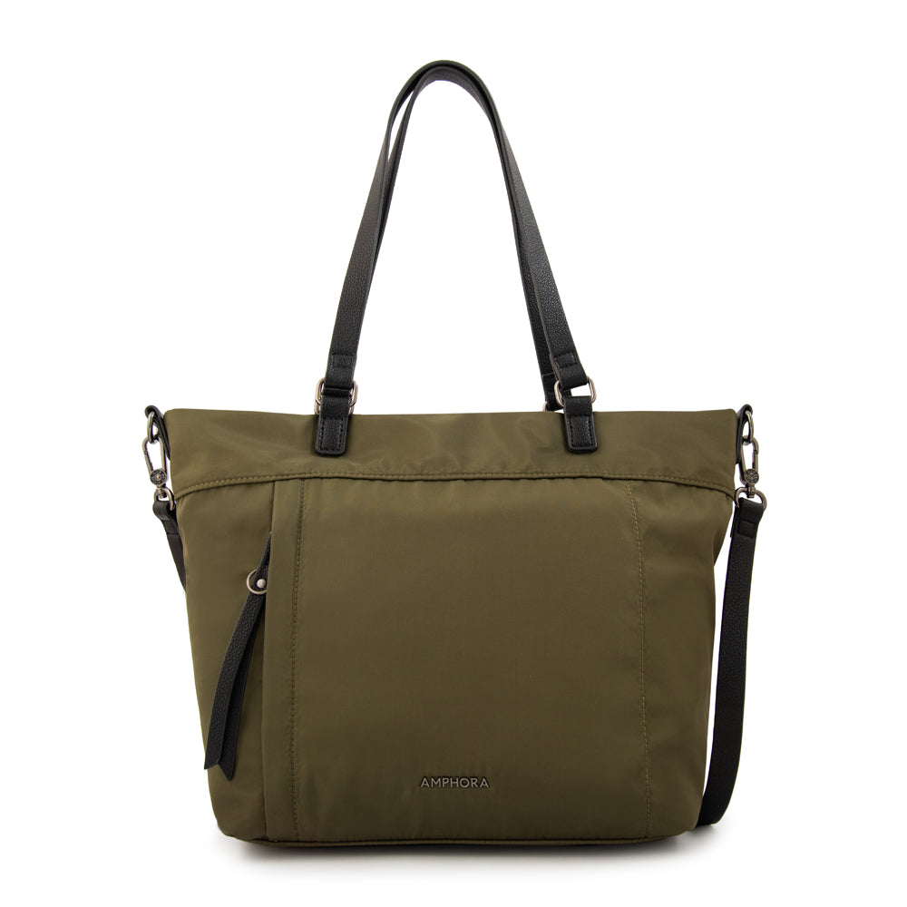 Cartera tote japon mediana verde oliva – Amphora Chile