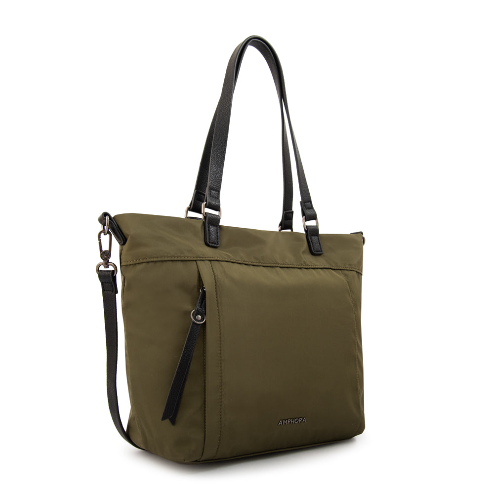 Cartera tote carolina grande verde oliva