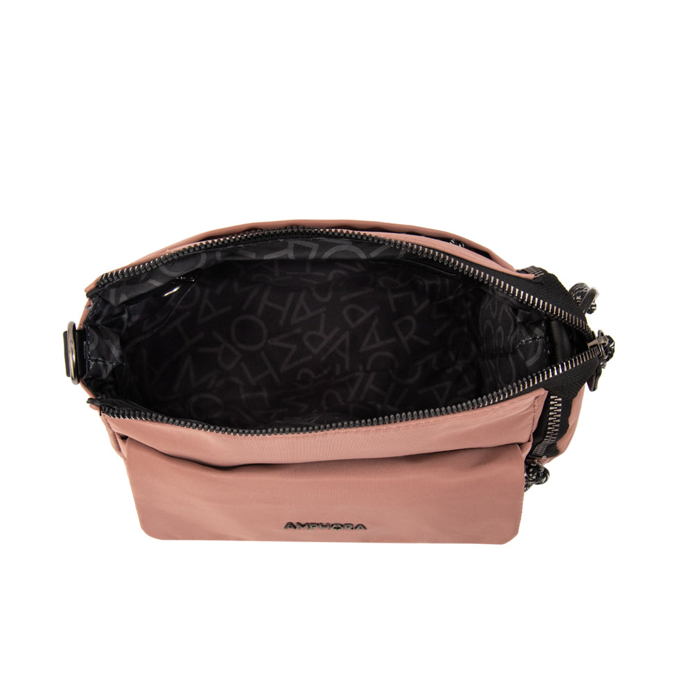 Cartera bandolera julia pequeña rosa viejo