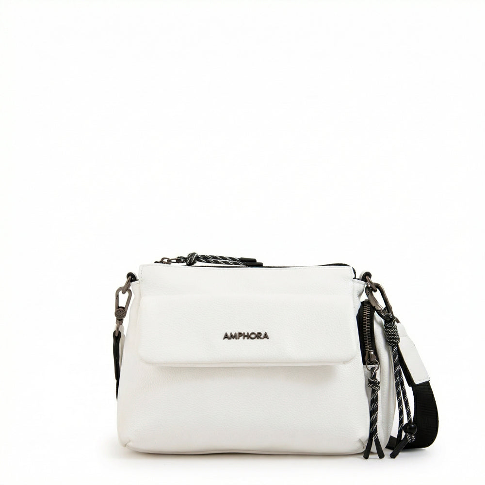 Cartera bandolera julia pequeña blanco crudo