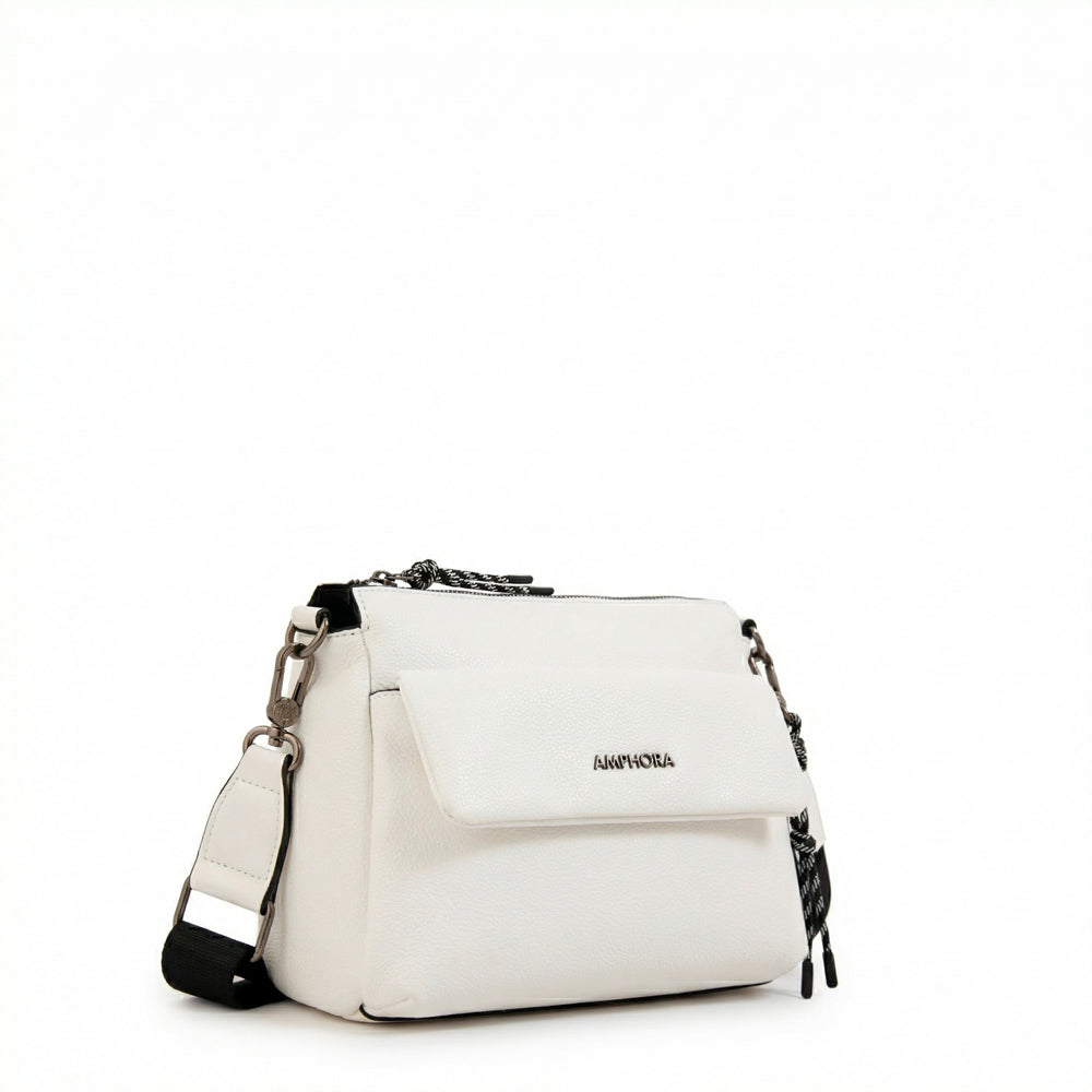 Cartera bandolera julia pequeña blanco crudo