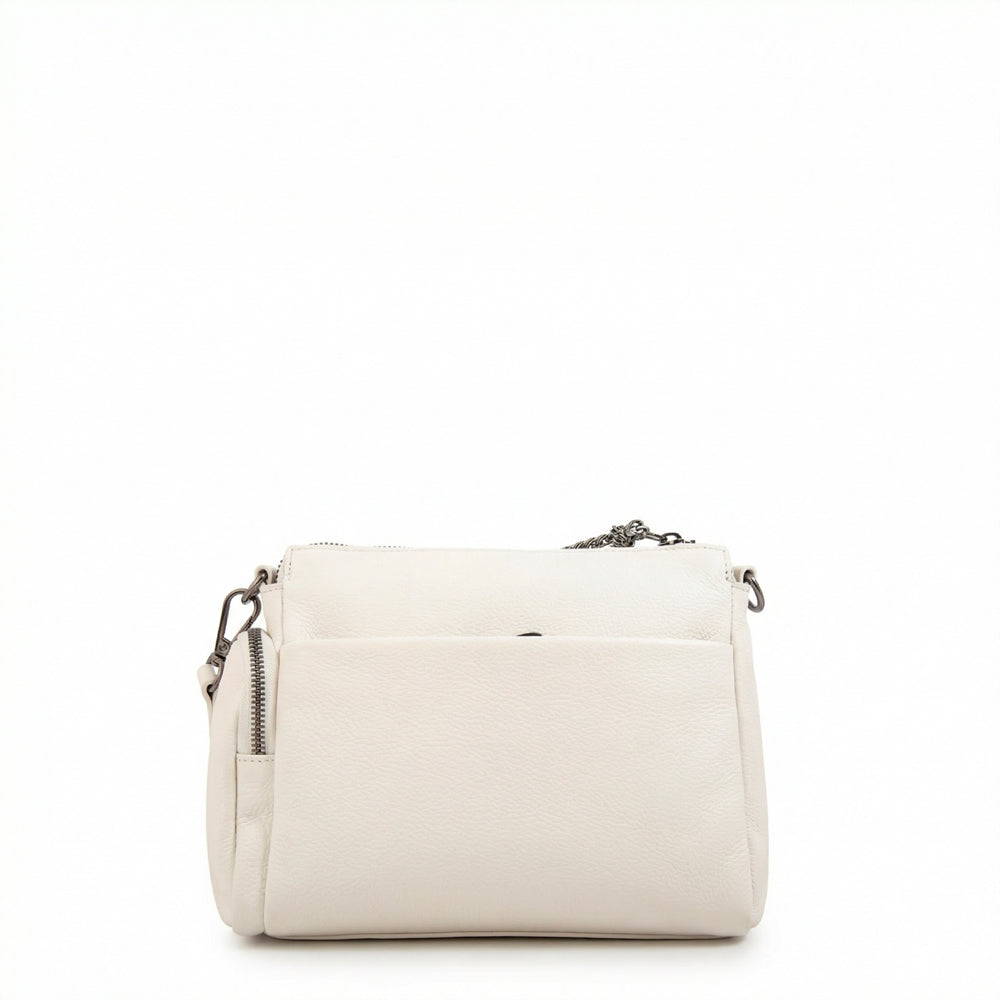 Cartera bandolera julia pequeña blanco crudo