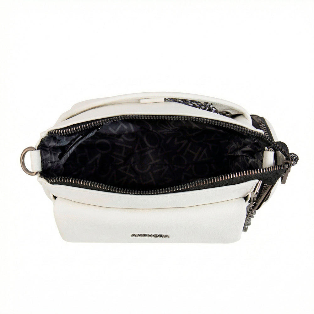 Cartera bandolera julia pequeña blanco crudo