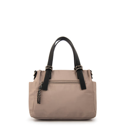 Cartera bandolera con dos asas julia mediana taupe