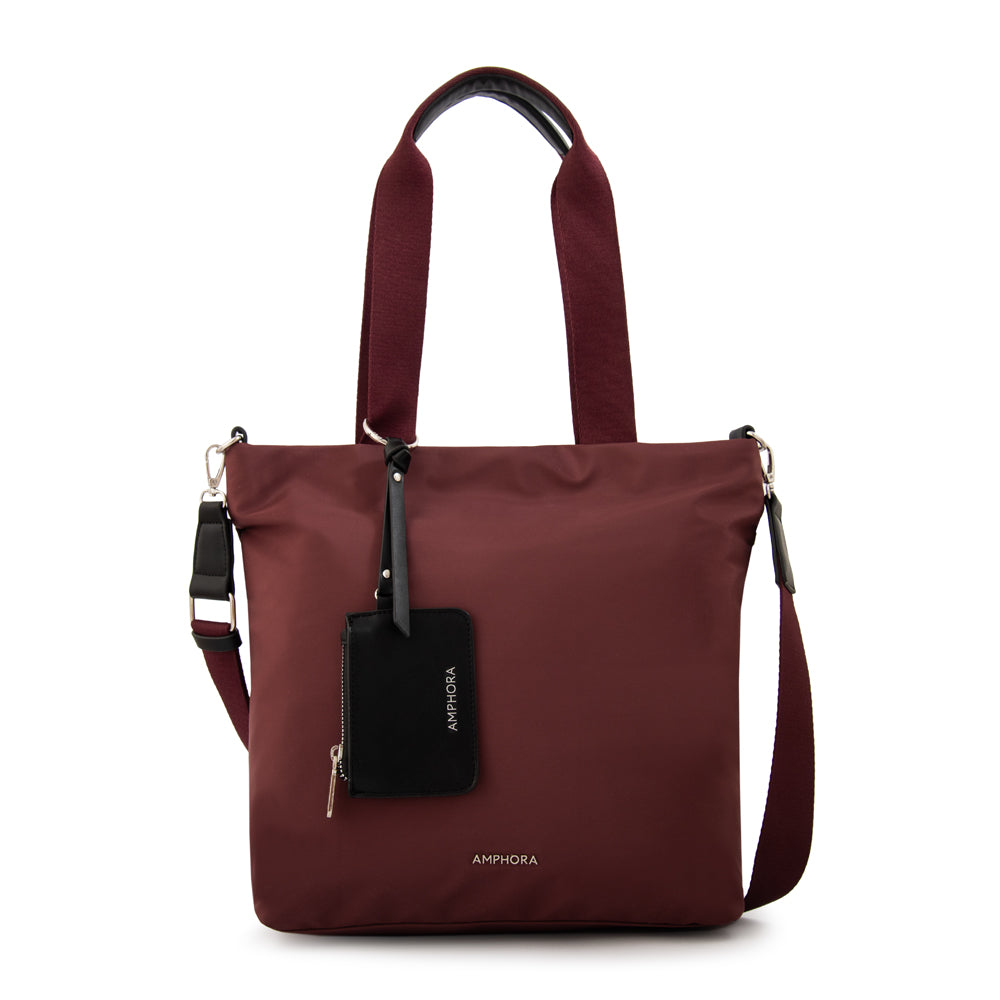 Cartera tote zoe mediana burdeo