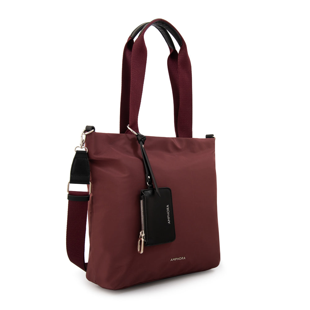 Cartera tote zoe mediana burdeo