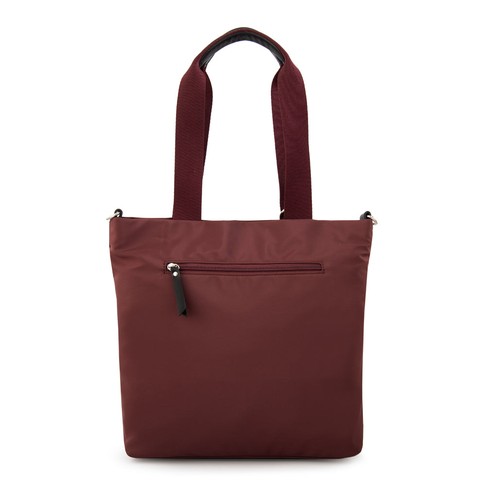 Cartera tote zoe mediana burdeo