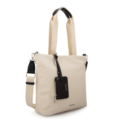 Cartera tote zoe mediana blanco crudo