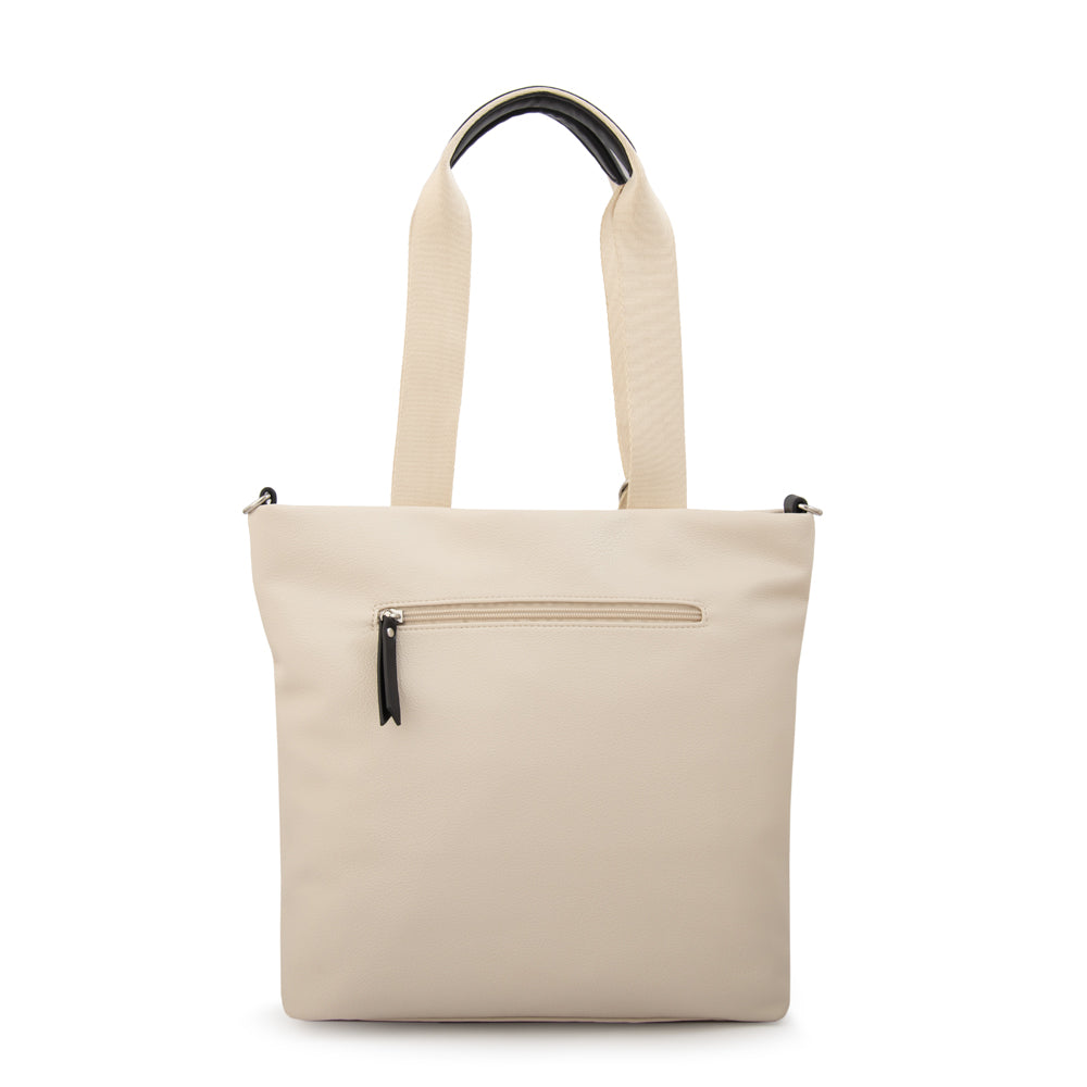 Cartera tote zoe mediana blanco crudo