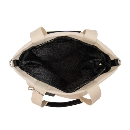 Cartera tote zoe mediana blanco crudo