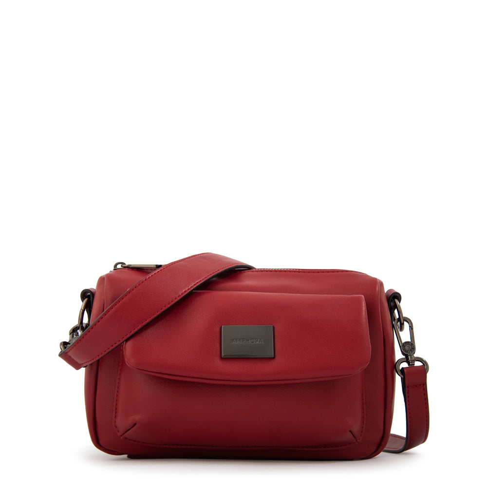 Cartera bandolera lara pequeña rojo oscuro