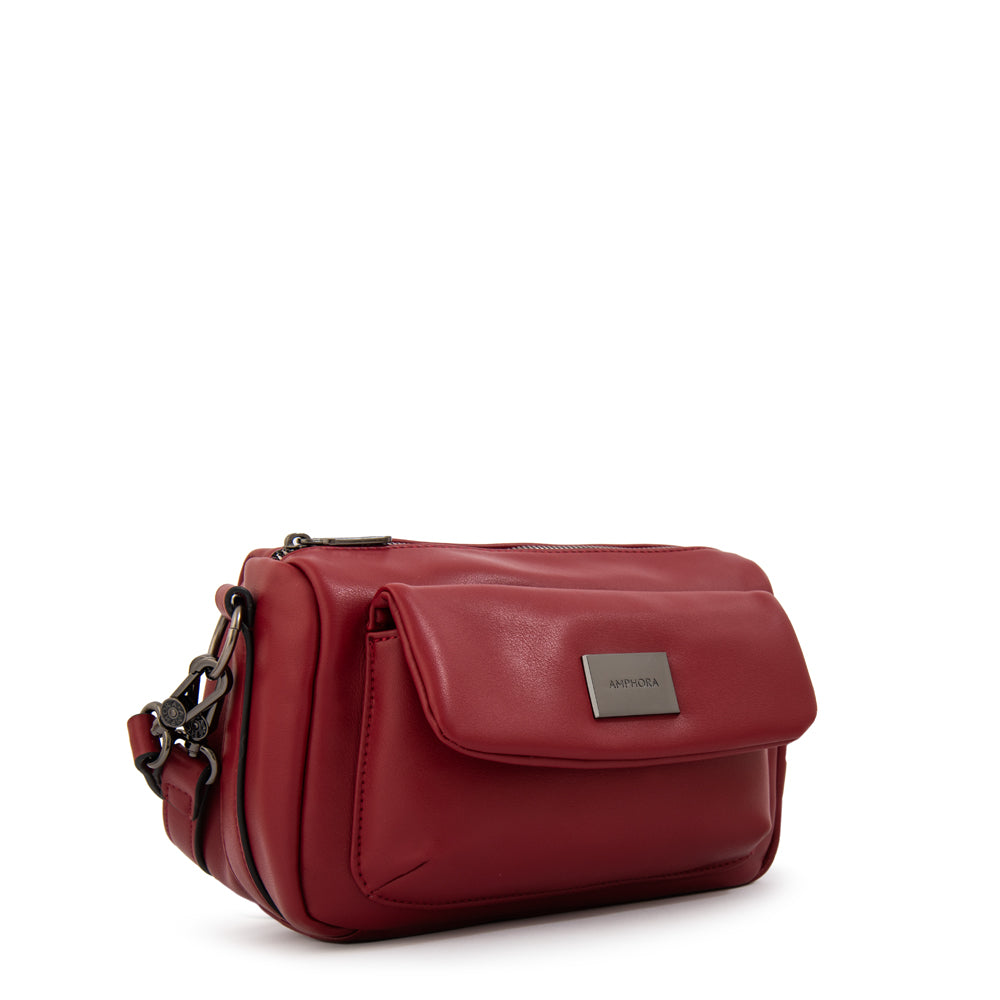 Cartera bandolera lara pequeña rojo oscuro