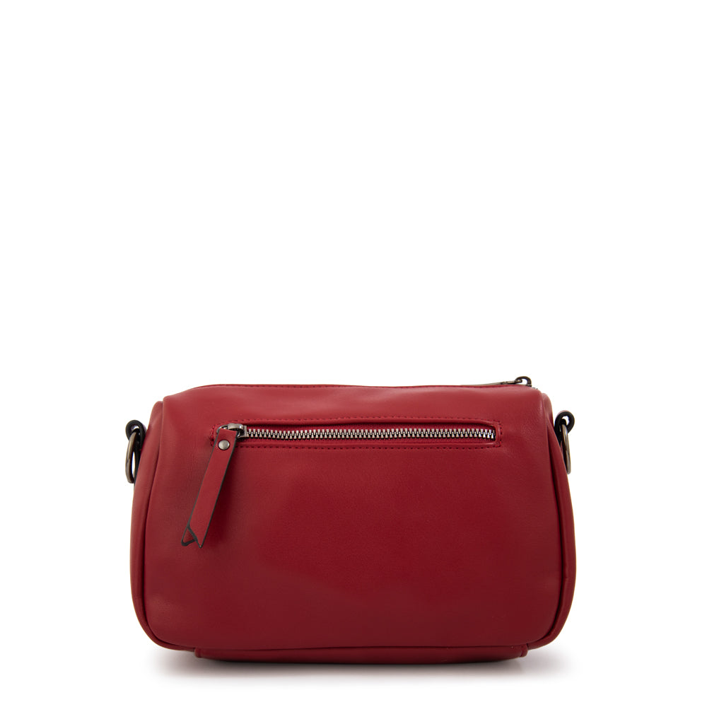 Cartera bandolera lara pequeña rojo oscuro
