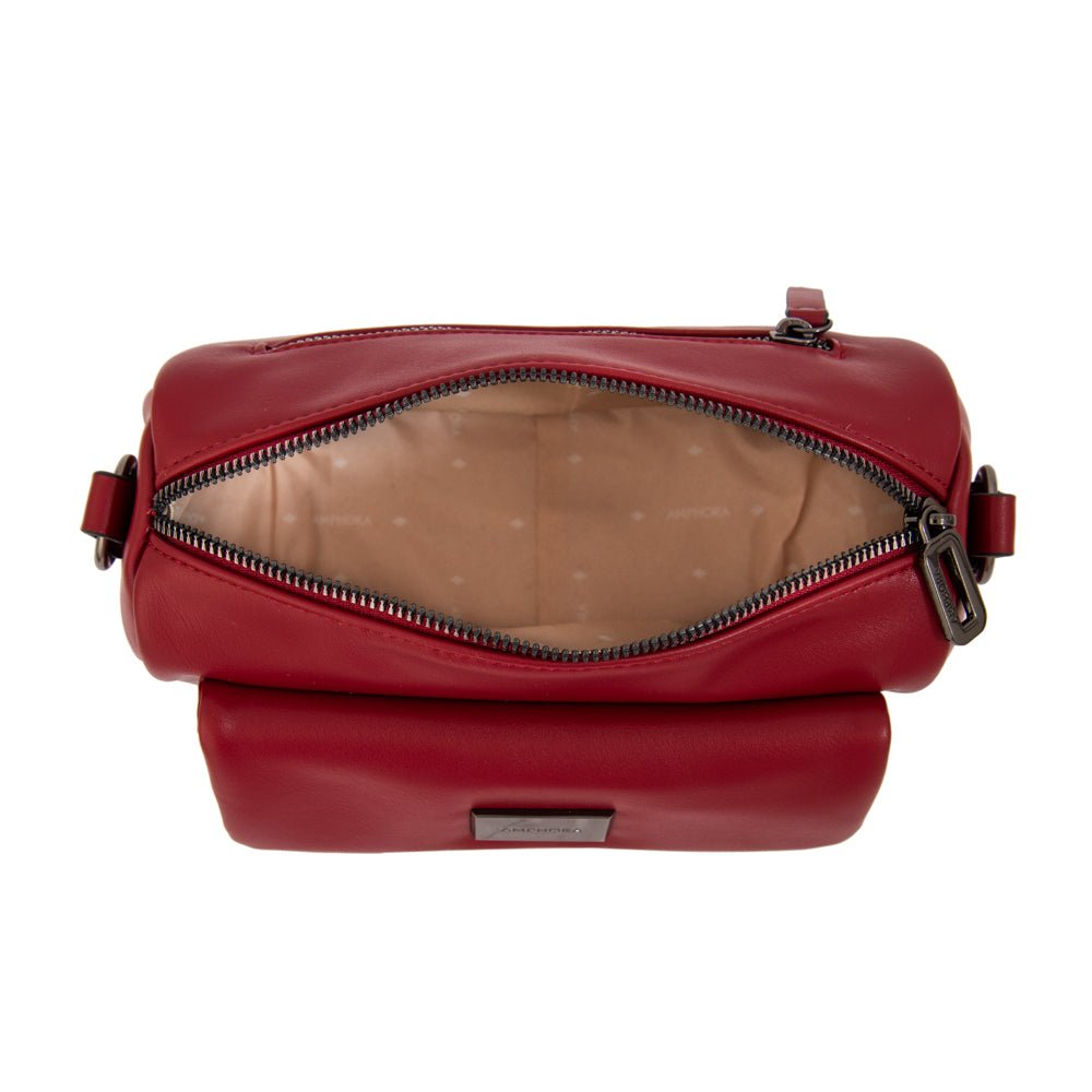 Cartera bandolera lara pequeña rojo oscuro