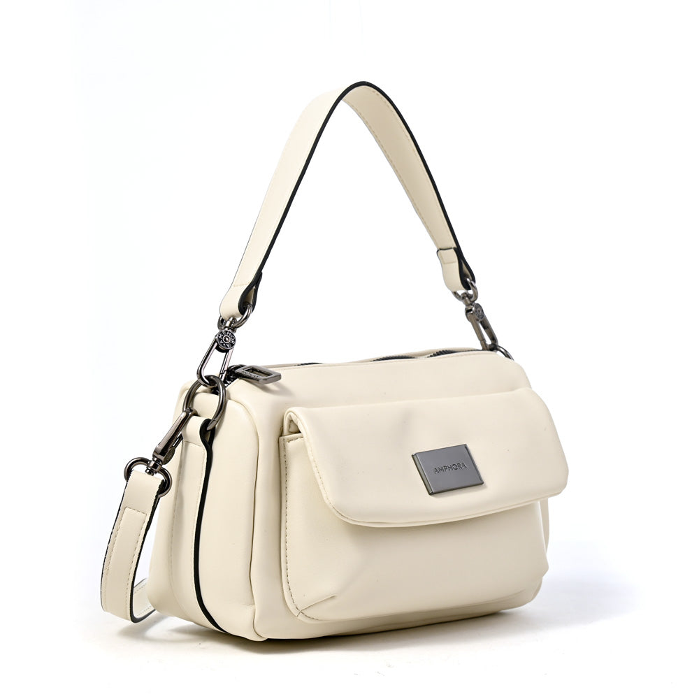 Cartera bandolera lara pequeña blanco crudo
