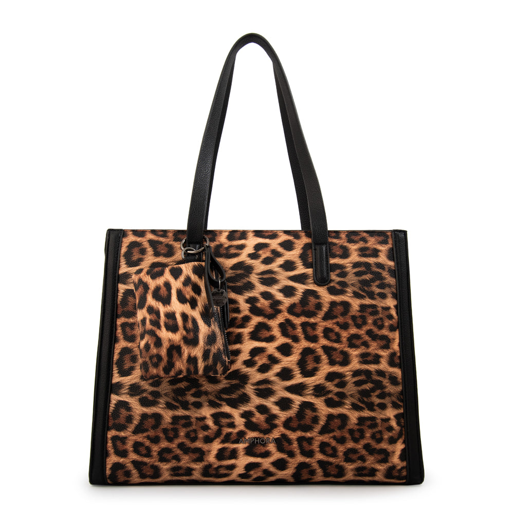 Cartera tote nora grande animal print