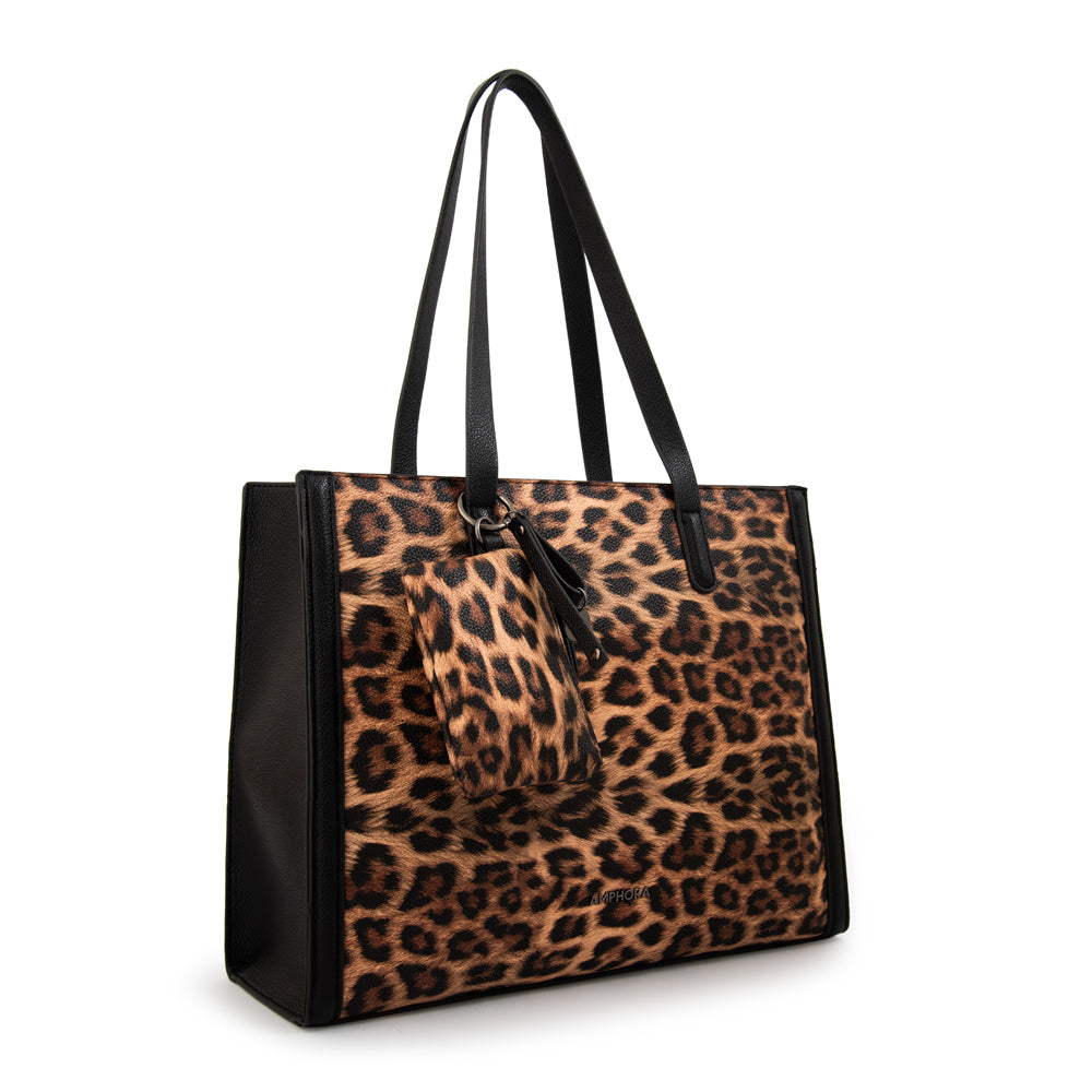 Cartera tote nora grande animal print