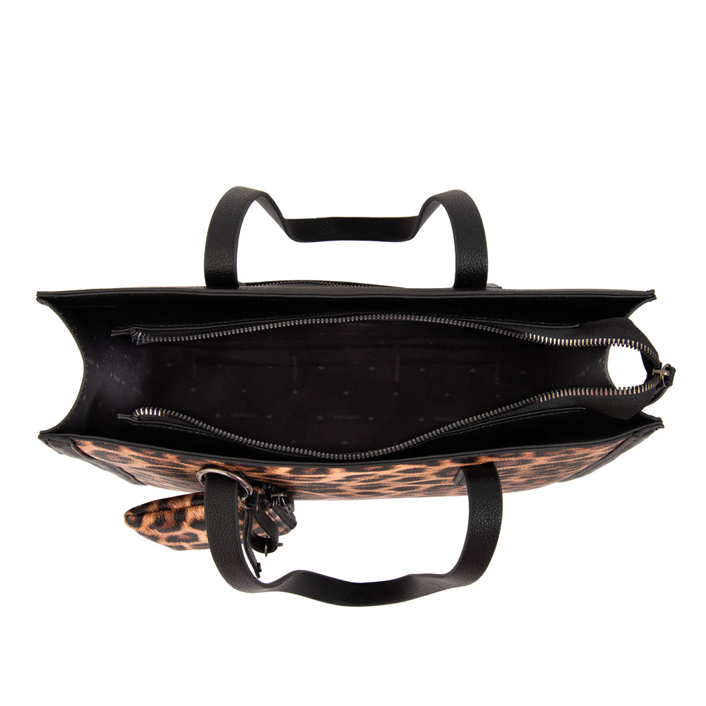 Cartera tote nora grande animal print