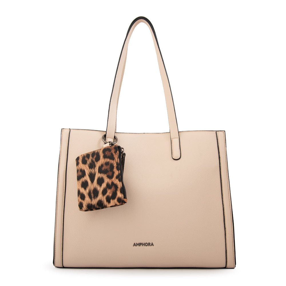 Cartera tote nora grande blanco crudo