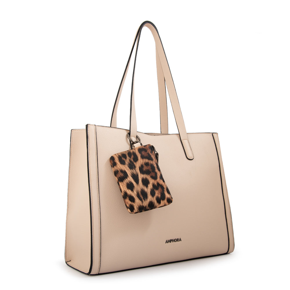 Cartera tote nora grande blanco crudo