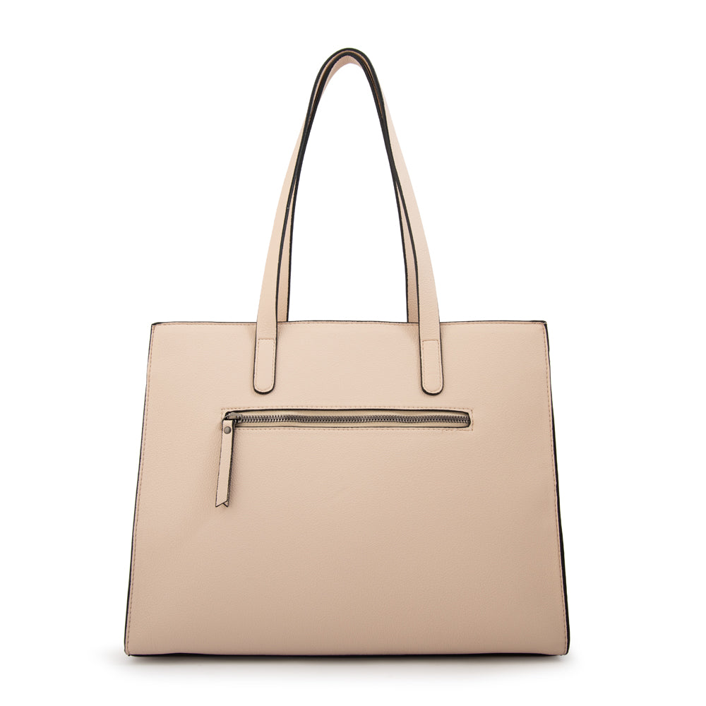 Cartera tote nora grande blanco crudo