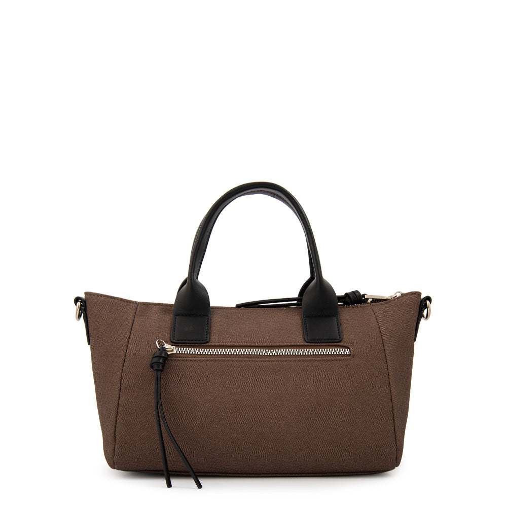 Cartera bandolera con asas emma mediana café oscuro