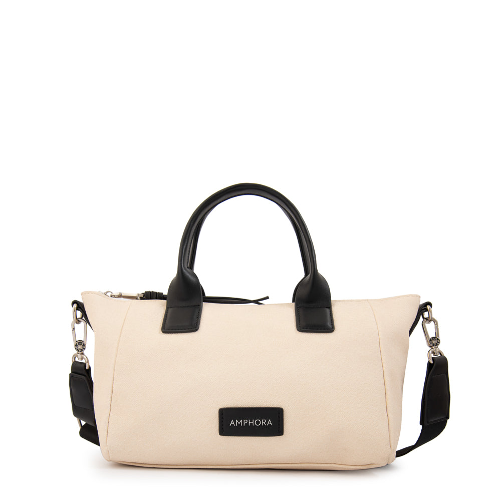 Cartera bandolera con asas emma mediana blanco crudo