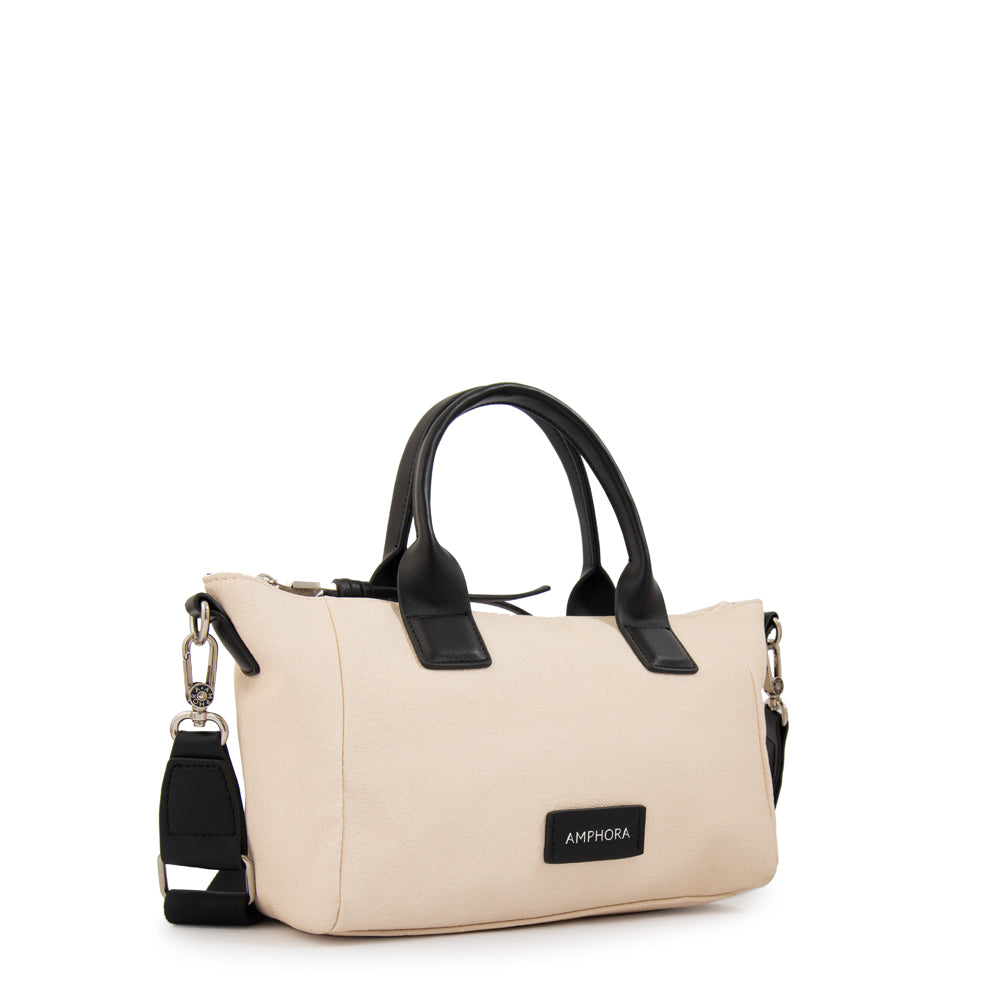 Cartera bandolera con asas emma mediana blanco crudo