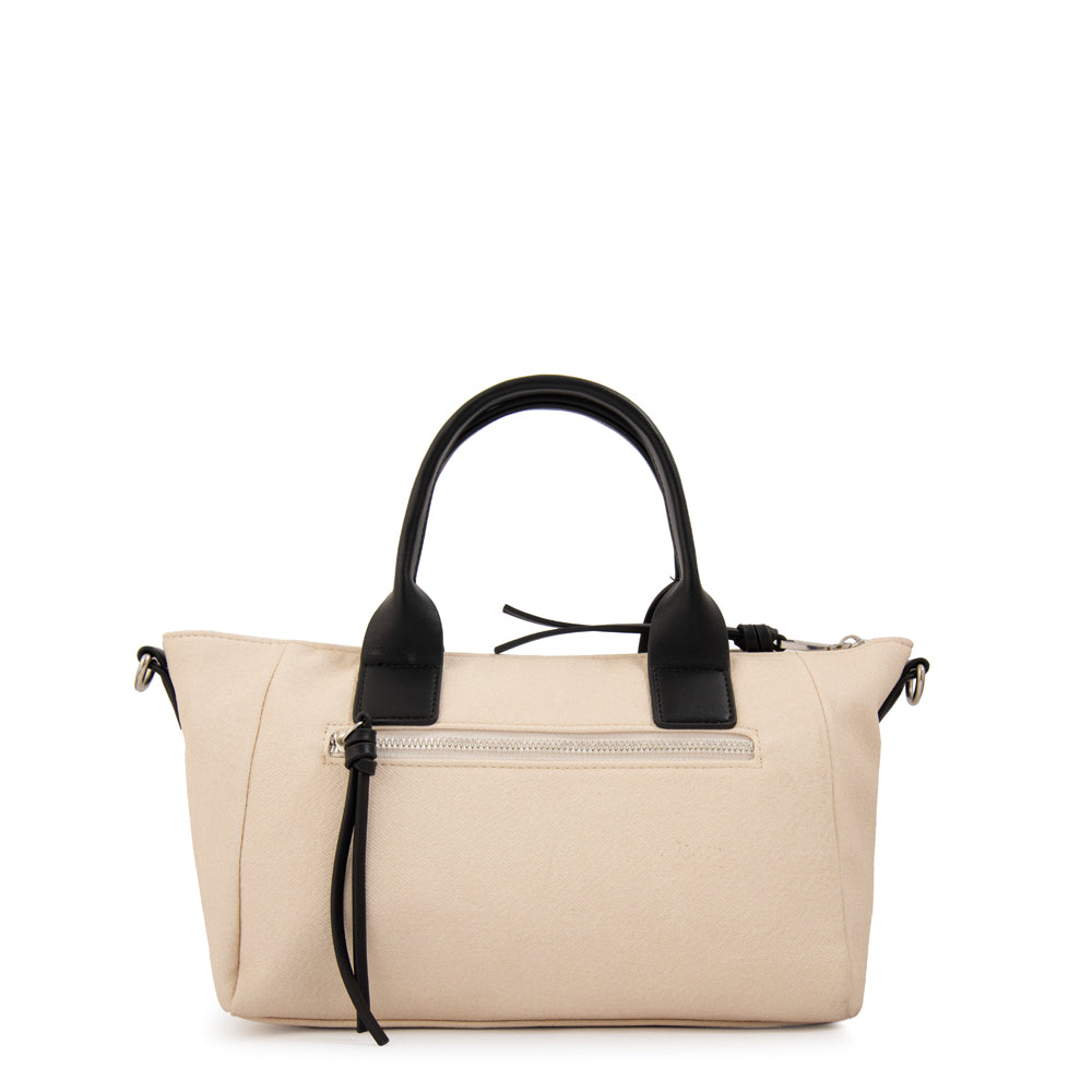 Cartera bandolera con asas emma mediana blanco crudo