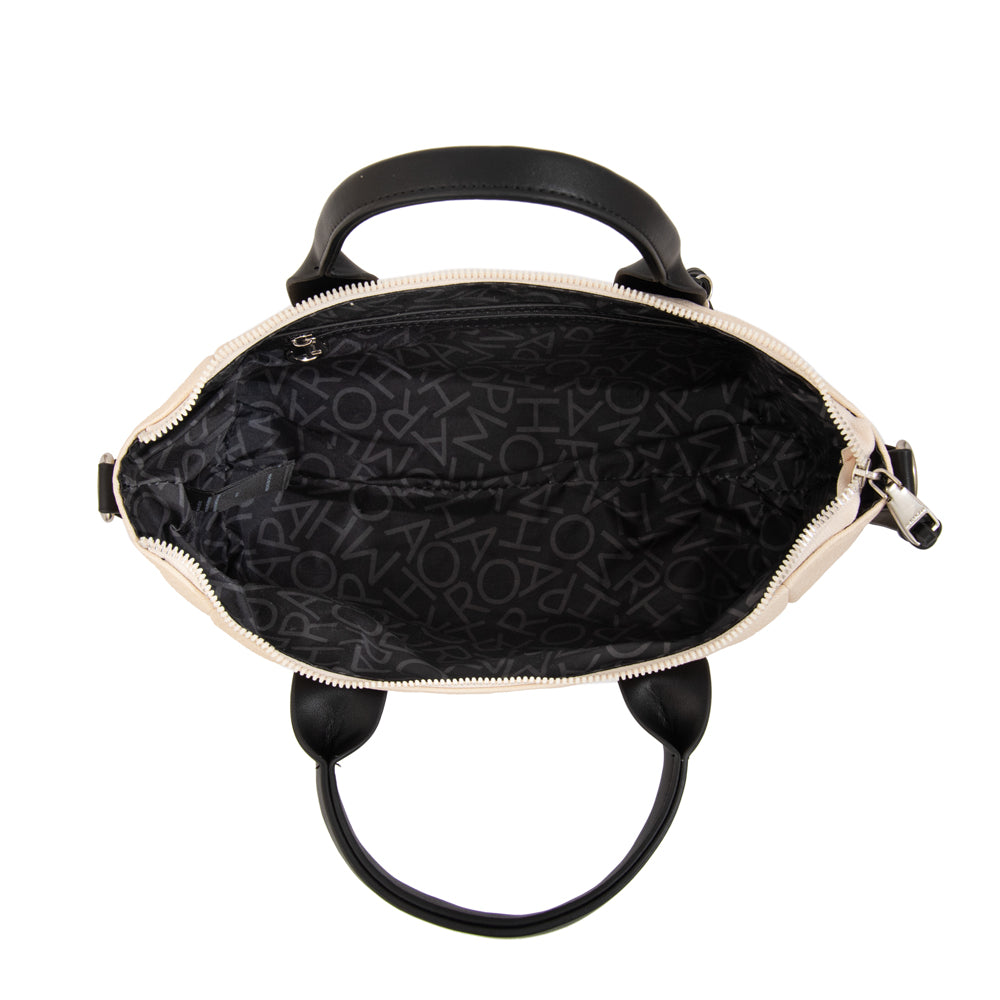Cartera bandolera con asas emma mediana blanco crudo