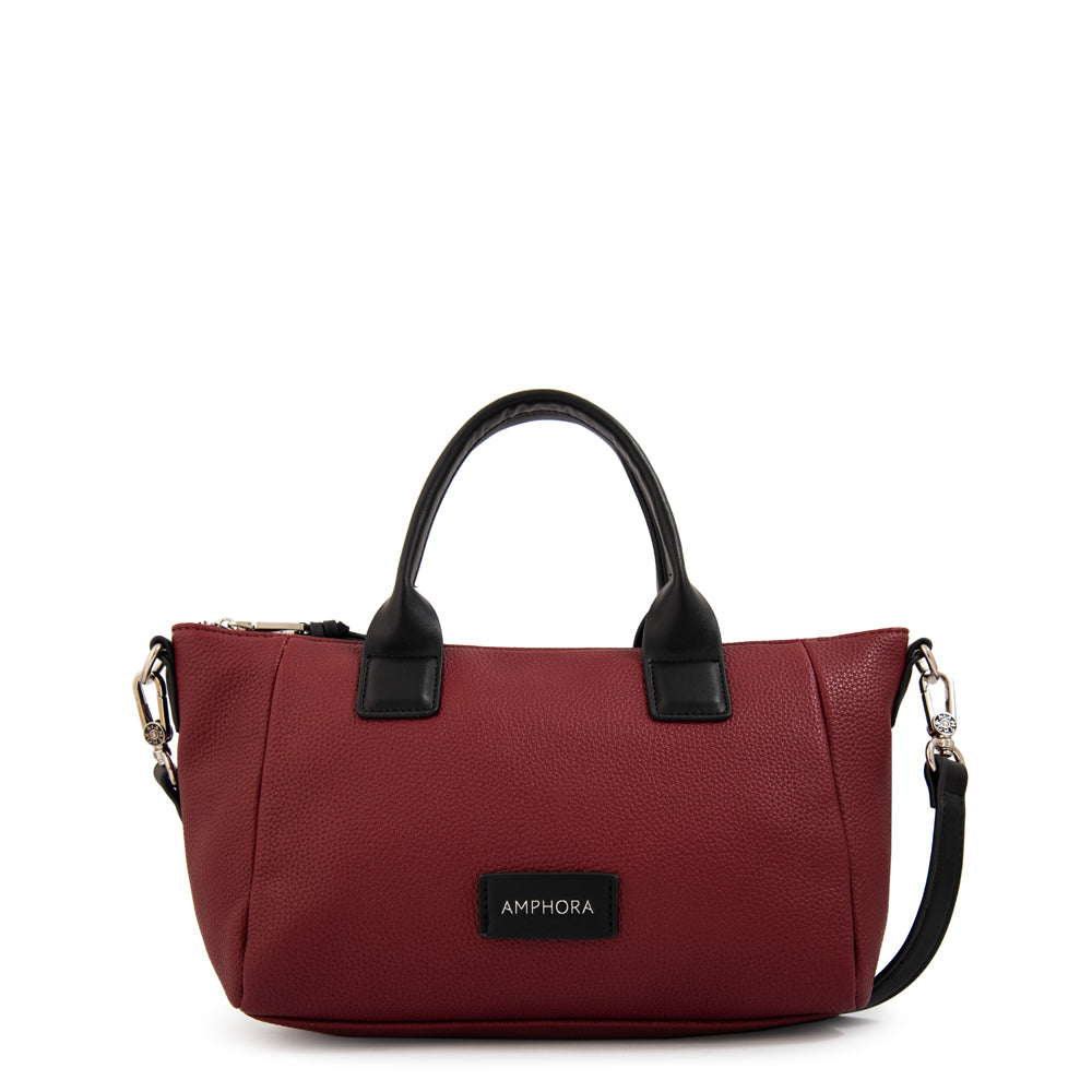 Cartera bandolera con asas emma mediana rojo oscuro
