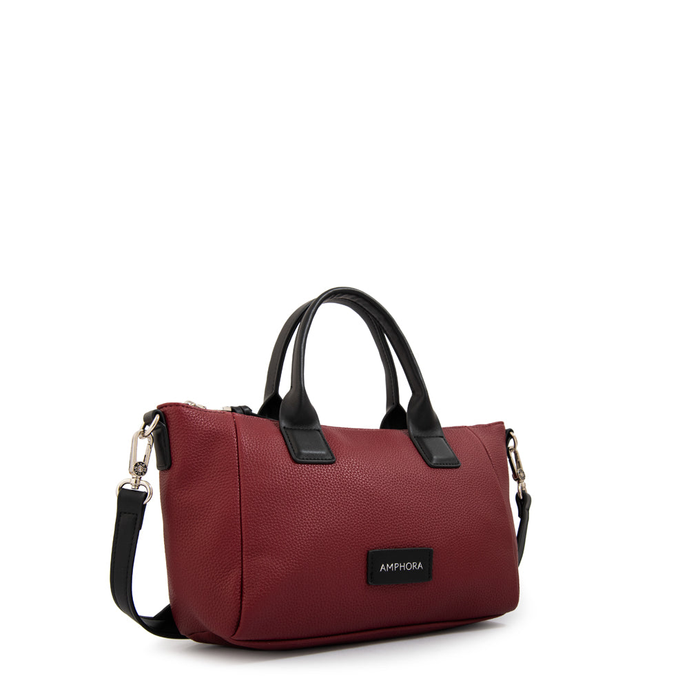 Cartera bandolera con asas emma mediana rojo oscuro