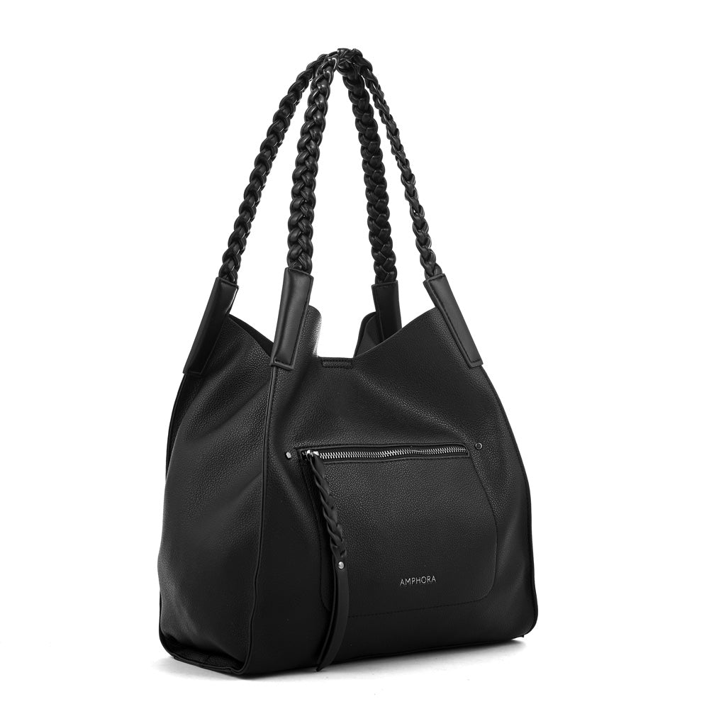 Cartera corte recto iris grande negro