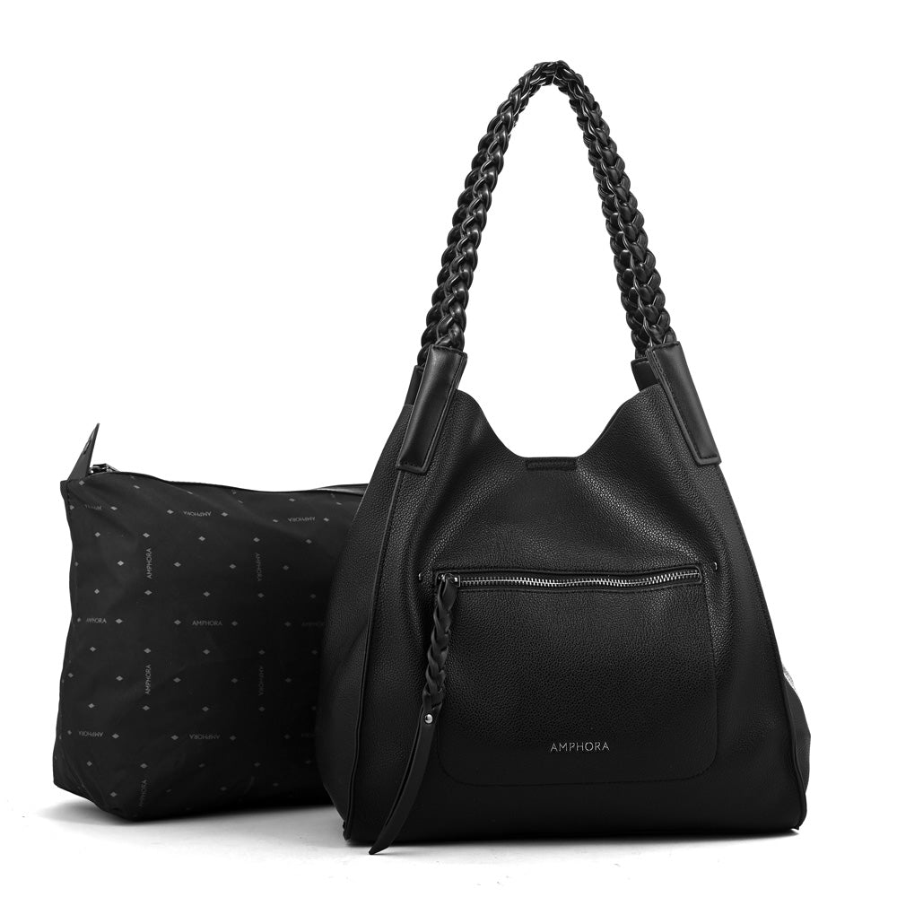 Cartera corte recto iris grande negro