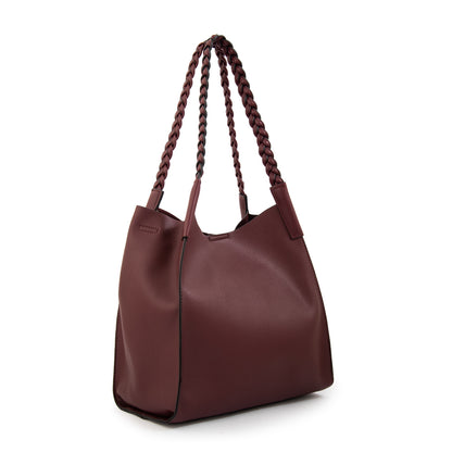 Cartera corte recto iris grande burdeo