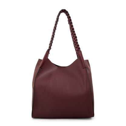 Cartera corte recto iris grande burdeo