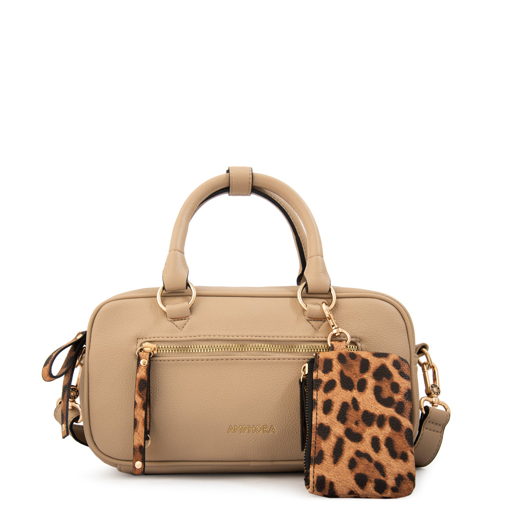 Cartera tote carlota grande beige oscuro