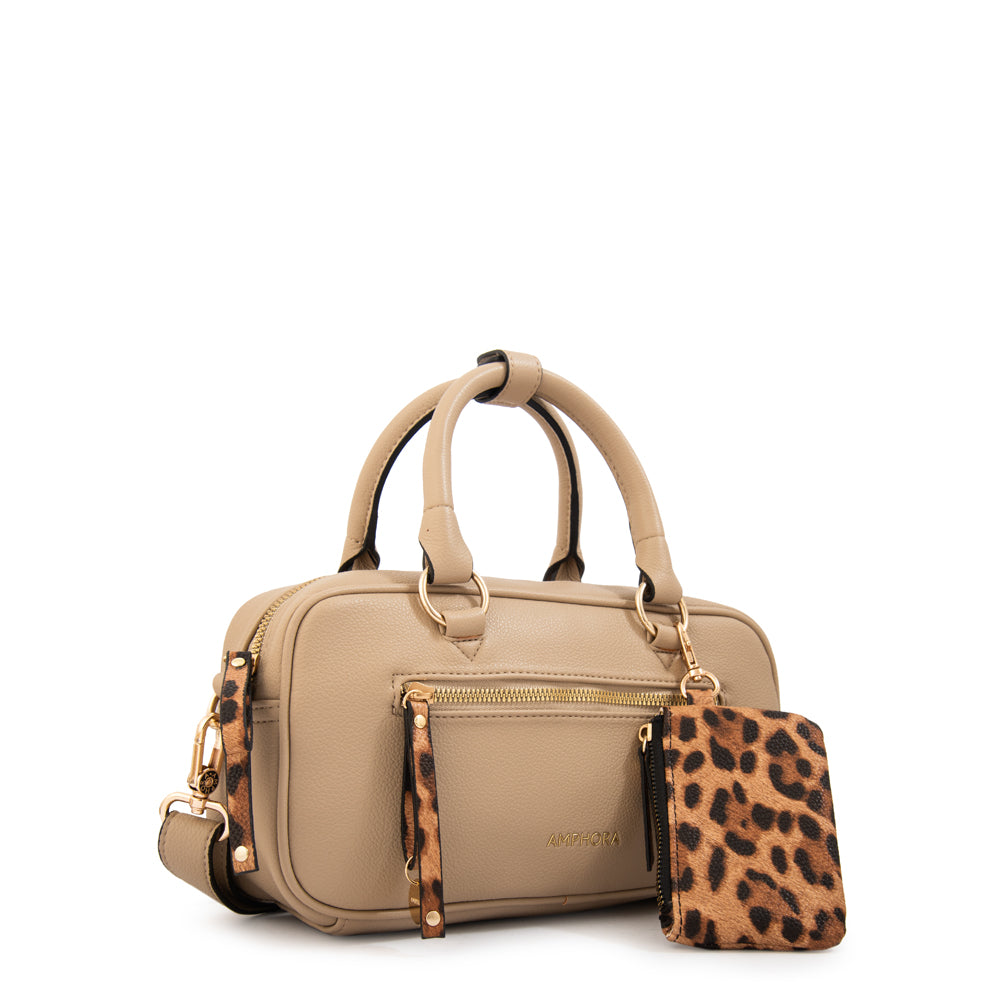Cartera tote carlota grande beige oscuro