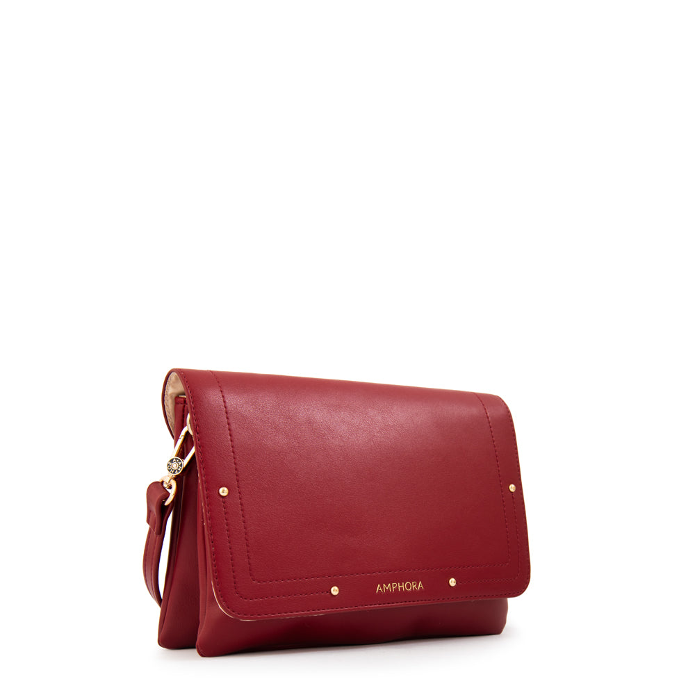 Cartera bandolera graciela pequeña rojo oscuro