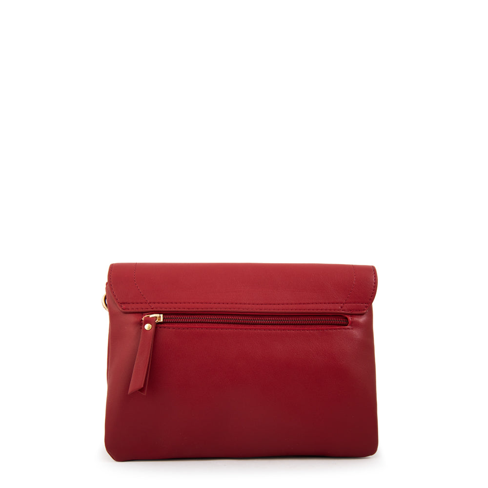 Cartera bandolera graciela pequeña rojo oscuro