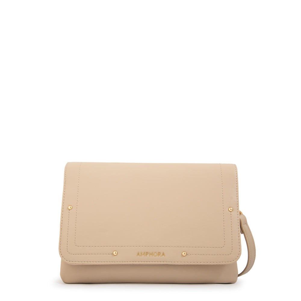 Cartera bandolera graciela pequeña blanco crudo