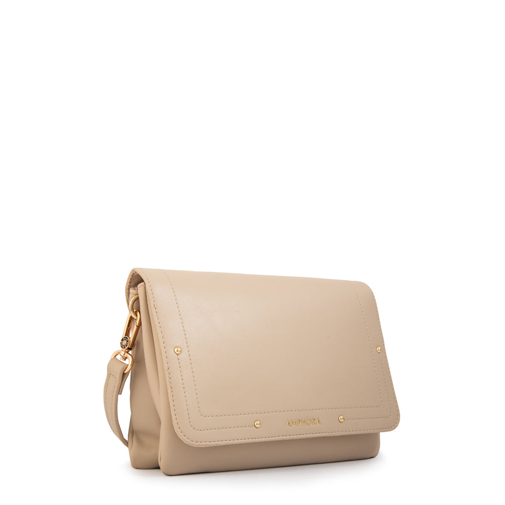 Cartera bandolera graciela pequeña blanco crudo