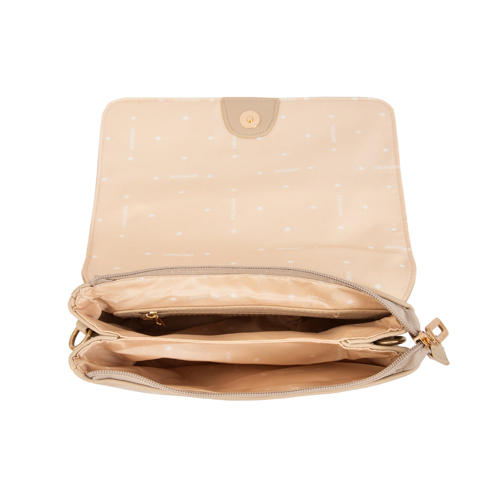 Cartera bandolera graciela pequeña blanco crudo